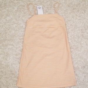 ZARA yellow goldenrod and white striped mini dress